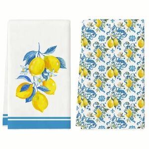 NIP 2 pc Set Hand Towels - Lemons